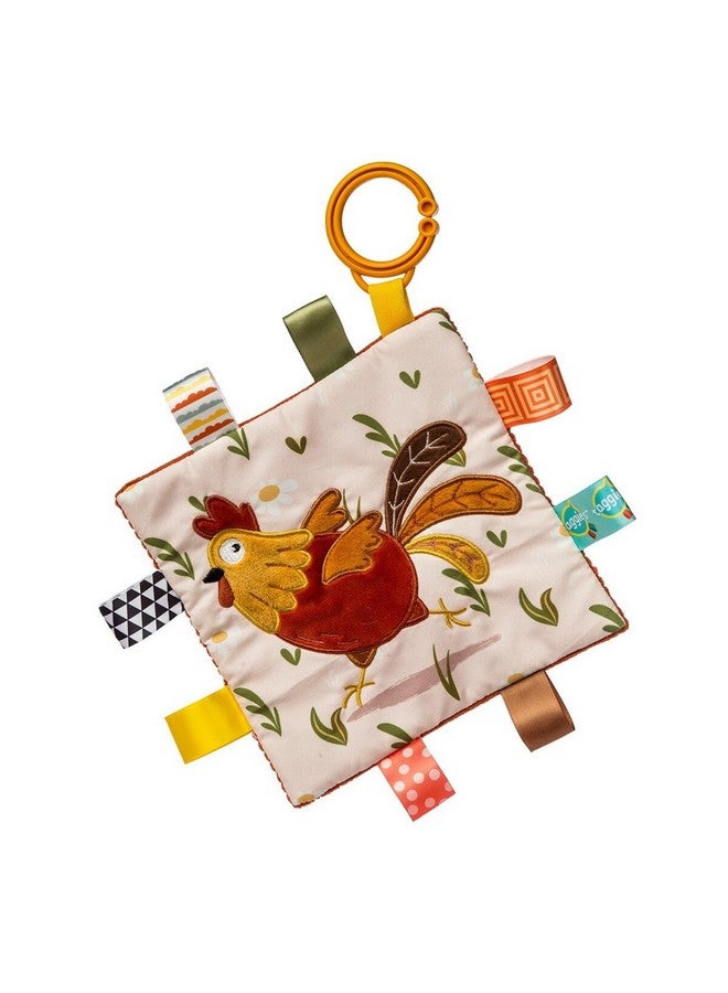 Taggies Crinkle Me Toy with Baby Paper & Squeaker with Sensory Tags, 6 x 6-inches, Rooster