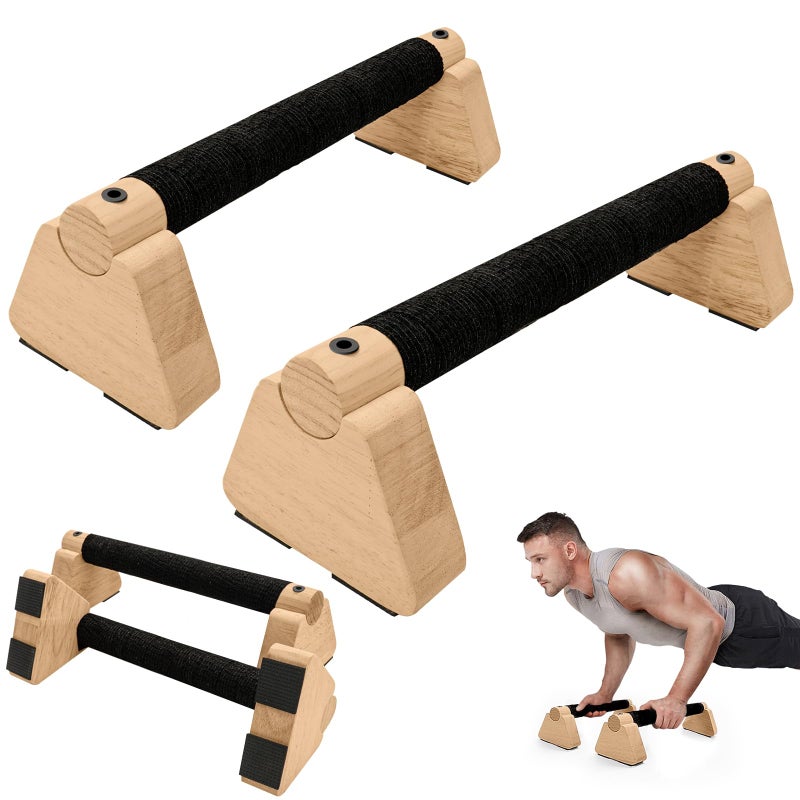 Rolitwils Parallettes Bars - Wooden Calisthenics Equipment for Handstand Training, Push Up Bars & Calisthenics Bar - Handstand Blocks and Pushup Handles for Men - Image 1