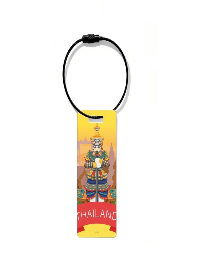 SeQR Smart Lost & Found Luggage Tag - Metal QR Travel ID Tag with Wire Cable for Suitcase, Backpack, Stroller, Golf Bag - Scan & Find Digital Souvenir Tag - Smart Travel Accessory/Thailand Souvenir - Image 2