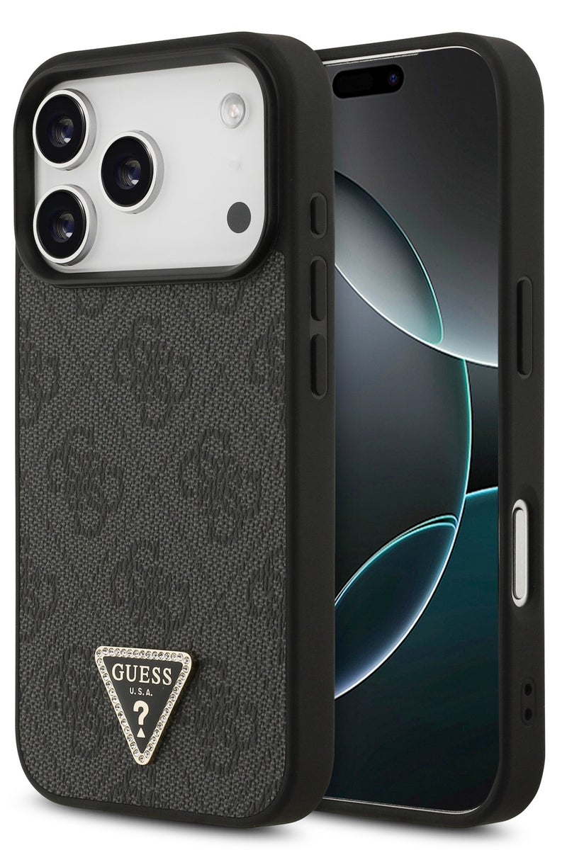 GUESS iPhone 17 Pro Max MagSafe Case 4G PU Leather With Triangle Logo / Magsafe Compatible / Ultra Slim / lightweight design / Easy Installation - Black - Image 1