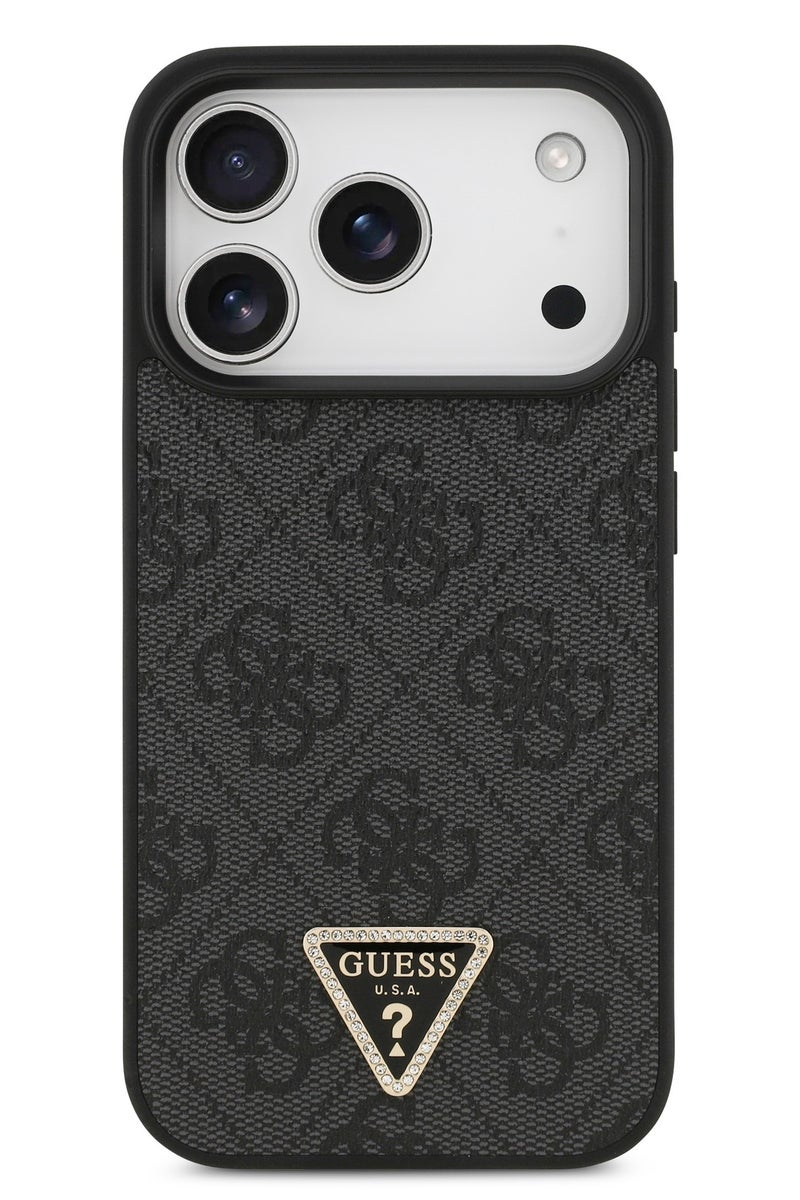 GUESS iPhone 17 Pro Max MagSafe Case 4G PU Leather With Triangle Logo / Magsafe Compatible / Ultra Slim / lightweight design / Easy Installation - Black - Image 3