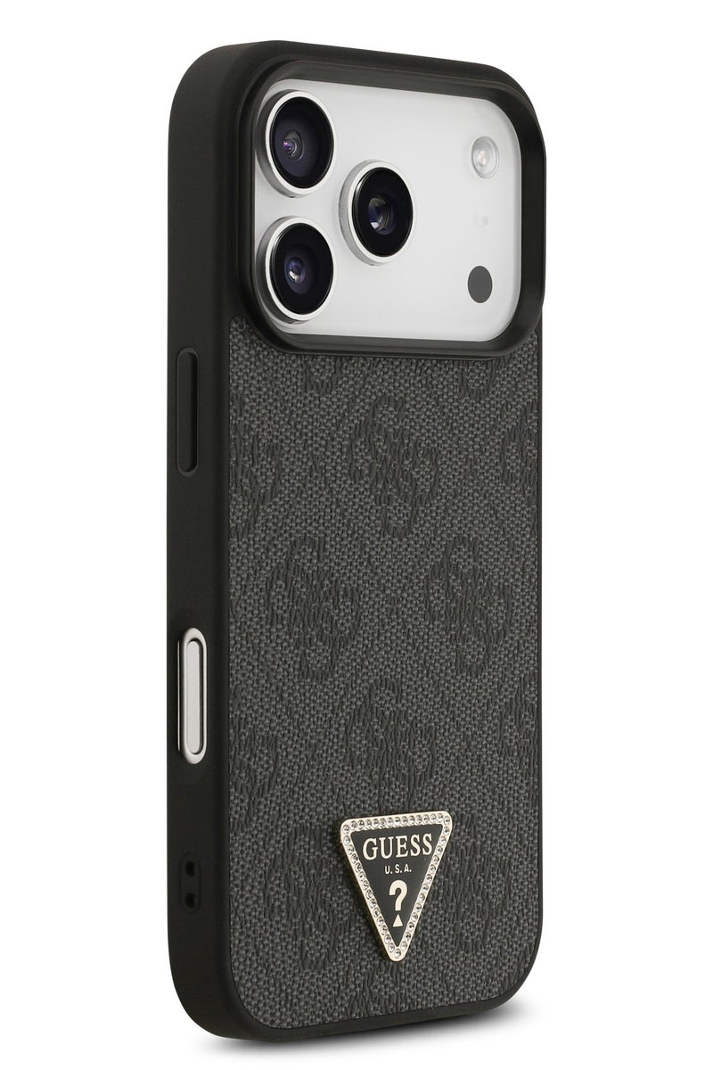 GUESS iPhone 17 Pro Max MagSafe Case 4G PU Leather With Triangle Logo / Magsafe Compatible / Ultra Slim / lightweight design / Easy Installation - Black - Image 4