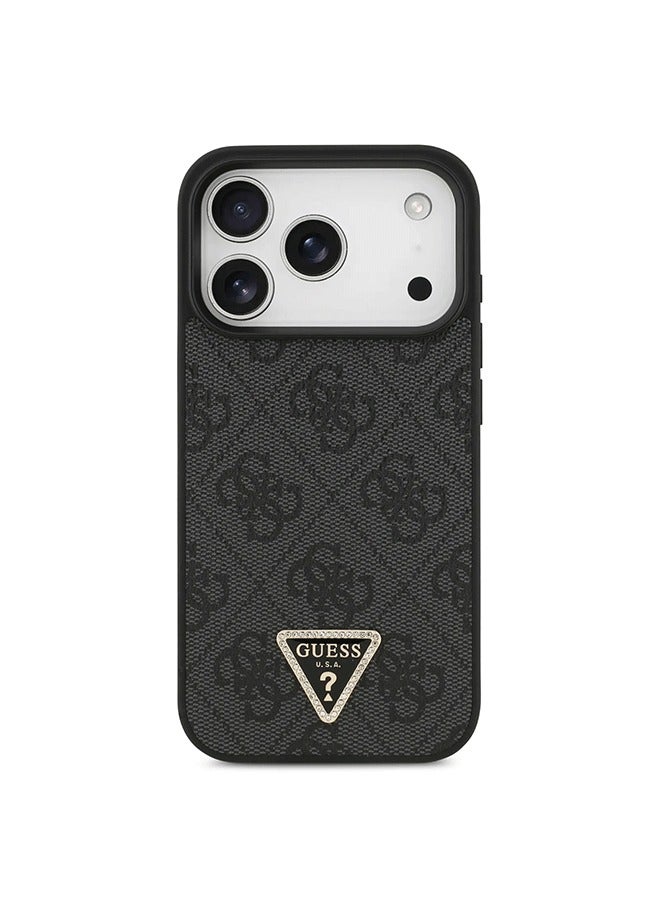 GUESS iPhone 17 Pro Max MagSafe Case 4G PU Leather With Triangle Logo / Magsafe Compatible / Ultra Slim / lightweight design / Easy Installation - Black - Image 1