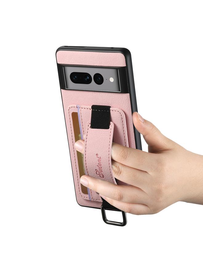 Suteni Case For Google Pixel 6 H13 Litchi Leather Wrist Strap Wallet Back Phone Case - Image 5