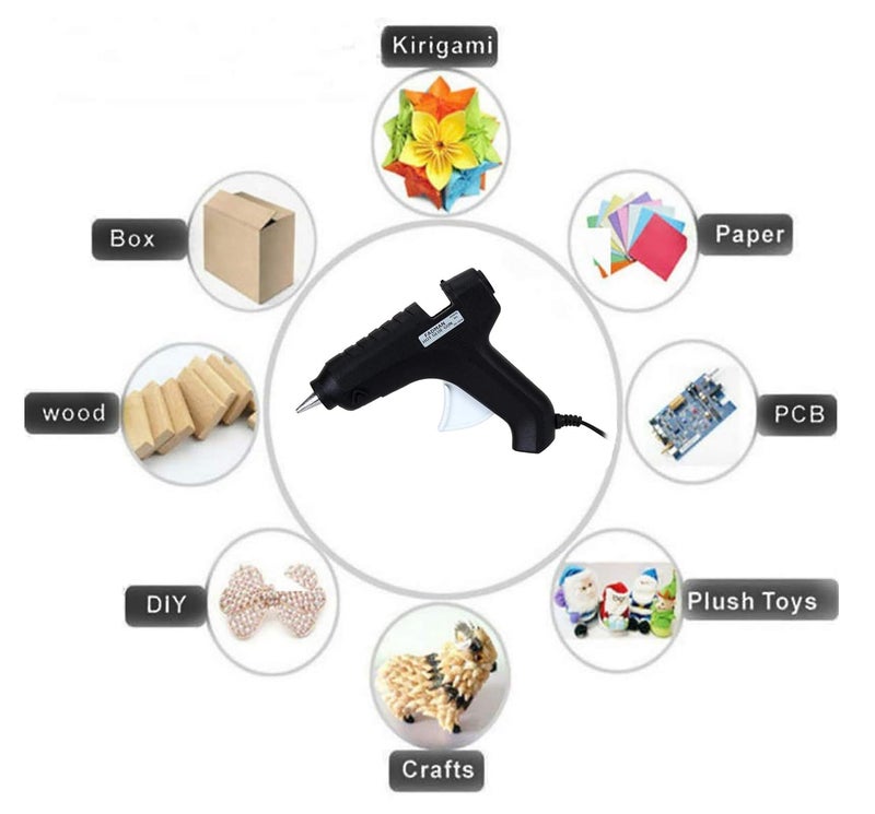 Fadman 40-Watt Hot Melt Glue Gun Electronic PTC Heating Technology for DIY and Craft Work (Black 40W) - Image 1