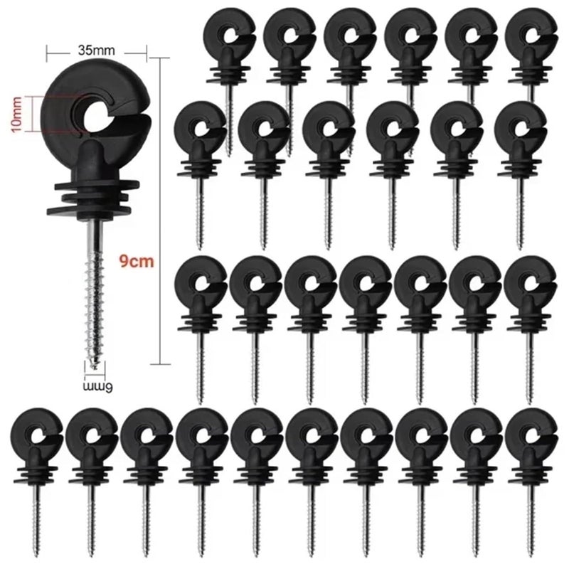 Electric Fence Insulators 100 PCS with Socket Tool for Wooden Posts Animal Husbandry - Image 4