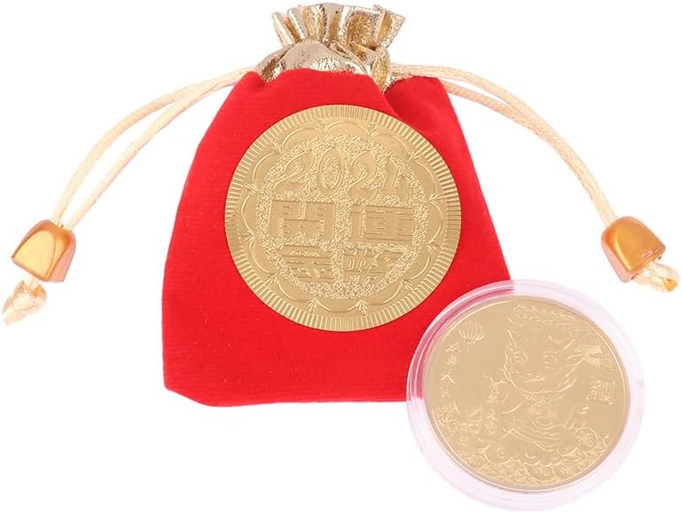 كلاراكو قطعة واحدة من العملات الذهبية المحظوظة لعام 2024 من التنين، عملات تذكارية، شارة الأبراج الصينية، مقتنيات تذكارية - Image 3