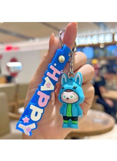 Generic Labubu Cartoon Sheep Silicone Keychain Accessory Blue-sweatshirt tarpaulin 