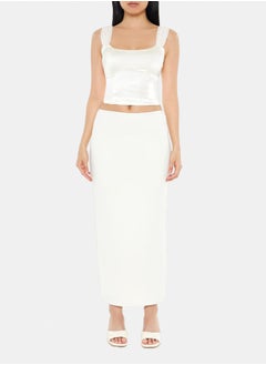 FOREVER 21 Satin Clip-Dot Bustier Crop Top  - Image 2