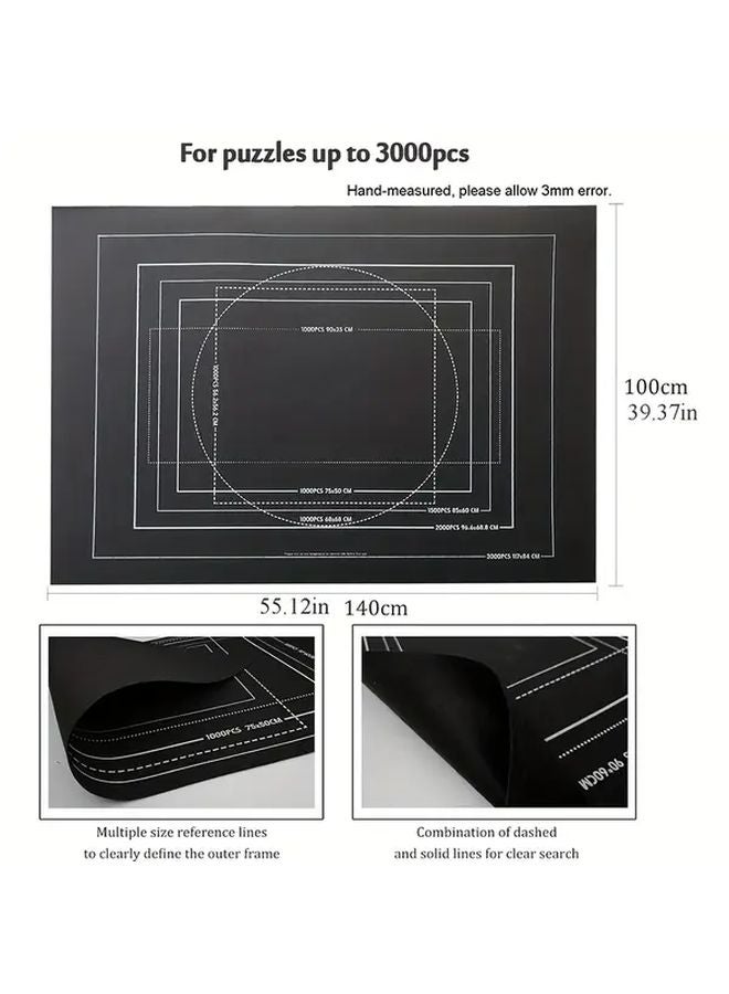 Black Felt Puzzle Mat For 1500 Pcs Jigsaw Puzzles With Sorting Tray And Carrying Bag - Image 5