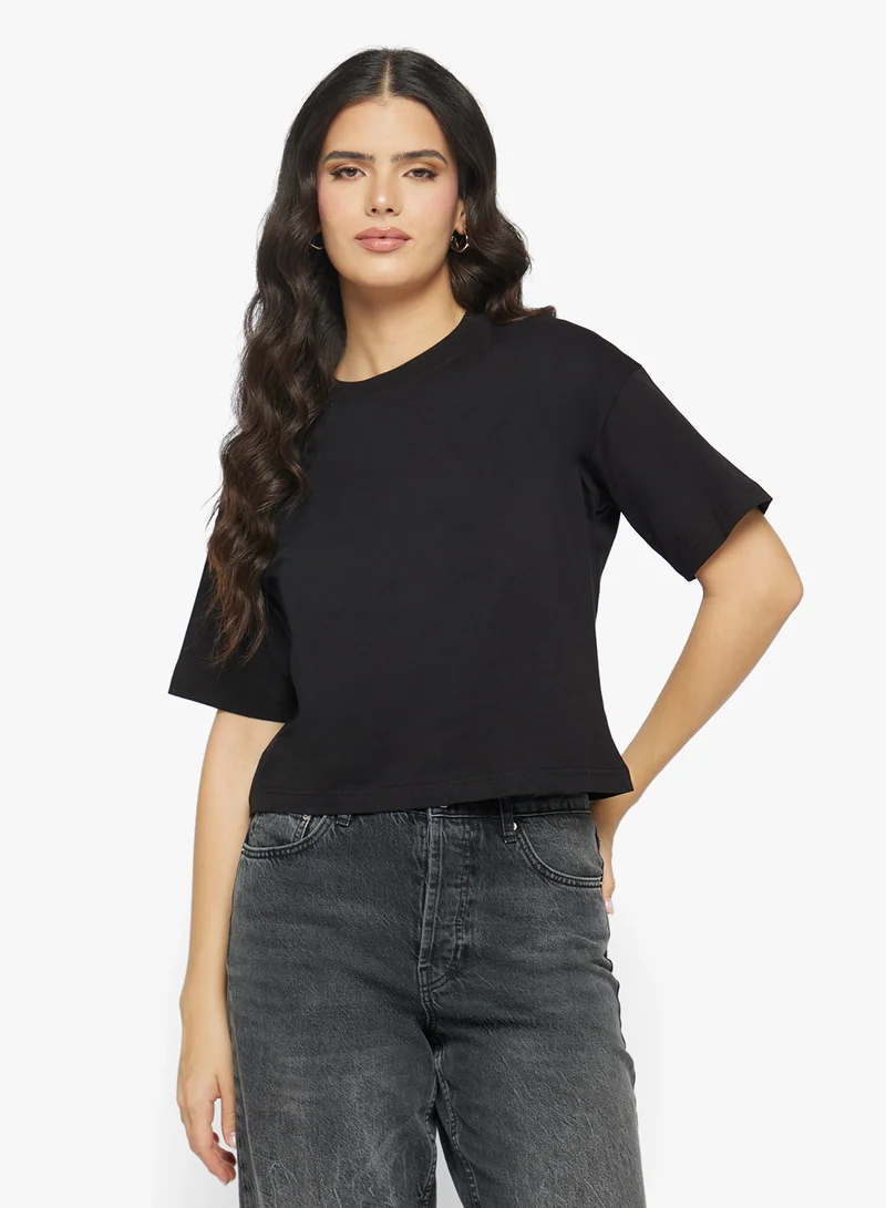 Ginger Basics Cotton Boxy Cropped T-shirt