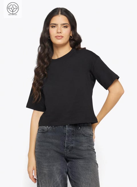 تيشيرت قطن قصير واسع