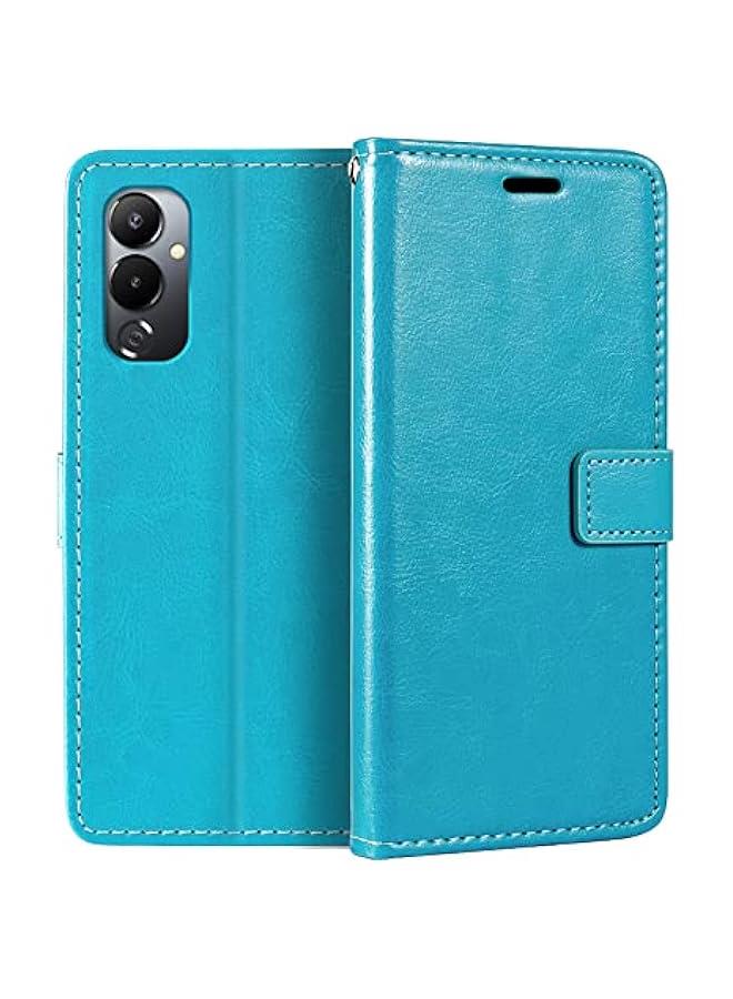 Sky Blue Premium PU Leather Flip Case Cover with Card Holder and Kickstand for Tecno Pova 4 (6.82) - Stylish Protection for Your Device  - Image 1
