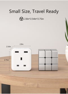 Lencent Multi Plug Extension with 2 USB, 3 Way 3 Plugs Socket adapter, 5-in-1 Cube Electrical Extender Outlet Adaptor, USB Wall Charger, 3 Pin Plug Expander for Home, Office, Kitchen, 13A 3250W  - Image 5