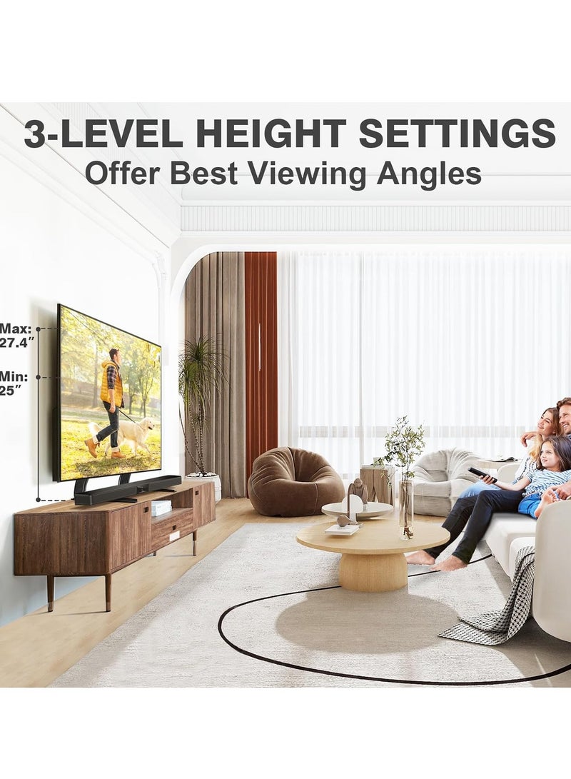 Universal Table Top TV Stand Mount - Height Adjustable for 27" to 65" LCD/LED Flat & Curved TVs - Image 2