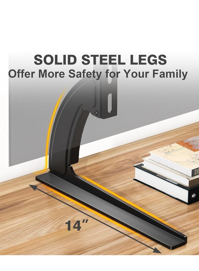 Universal Table Top TV Stand Mount - Height Adjustable for 27" to 65" LCD/LED Flat & Curved TVs - Image 4