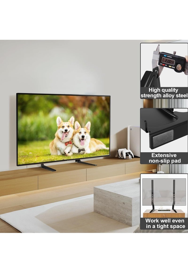 Universal Table Top TV Stand Mount - Height Adjustable for 27" to 65" LCD/LED Flat & Curved TVs - Image 5