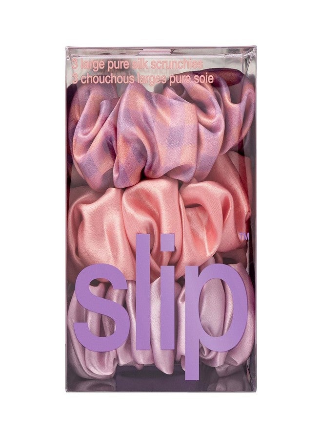slip Large Scrunchies: Elevate Your Hair Game with Anti-Crease, Anti-Breakage Design, Crafted from Slipsilk™, Belleflower: 3 Pure Silk Scrunchies in Iris, Wildflower, and Rose - Image 5