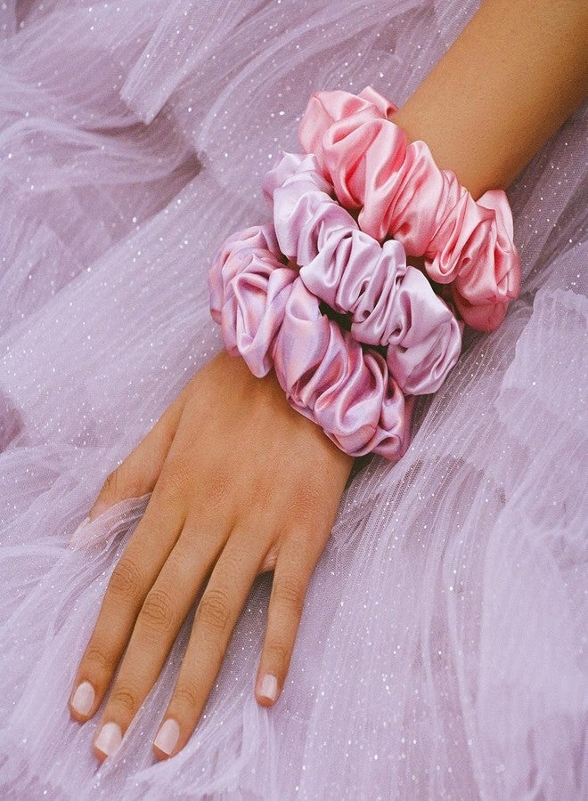 slip Large Scrunchies: Elevate Your Hair Game with Anti-Crease, Anti-Breakage Design, Crafted from Slipsilk™, Belleflower: 3 Pure Silk Scrunchies in Iris, Wildflower, and Rose - Image 4