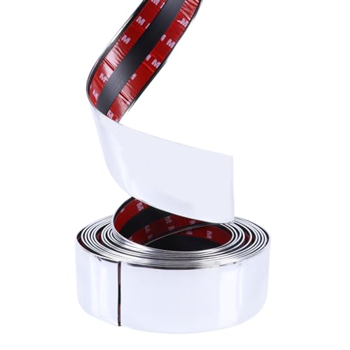 SBWLKJ 16FT Automotive Chrome Trim Molding 2"(50mm) Heavy Duty Chrome Car Moldings Trim UV Protected Scratch-Proof for Truck RV Body Side Door Window Bumper, Self Adhesive - Image 2
