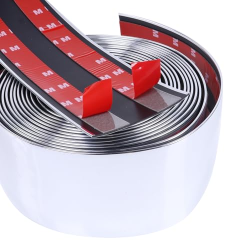 SBWLKJ 16FT Automotive Chrome Trim Molding 2"(50mm) Heavy Duty Chrome Car Moldings Trim UV Protected Scratch-Proof for Truck RV Body Side Door Window Bumper, Self Adhesive - Image 3