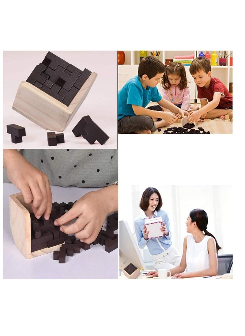 KASTWAVE - MAKINGTEC Wooden Brain Teaser Puzzle Cube Wooden Puzzles T-Shaped Jigsaw Logic Puzzle Educational Toy for Kids and Adults for Unlock Interlock Puzzle Wooden Toys - Image 1