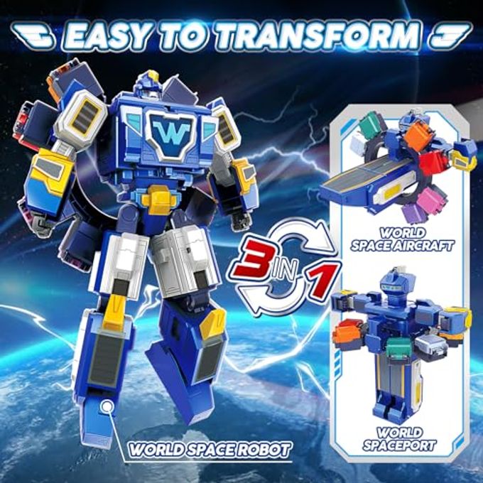 SUPER WINGS Transforming Toys, 10 inch World Aircraft Transform Figures Toys, 3 in 1 Mode Rescue Bots Action Figure Toy Figures for 4-8 Year Old Boys, Plane Toy for Toddlers Kids Age 4 5 6 7 8 - Image 5