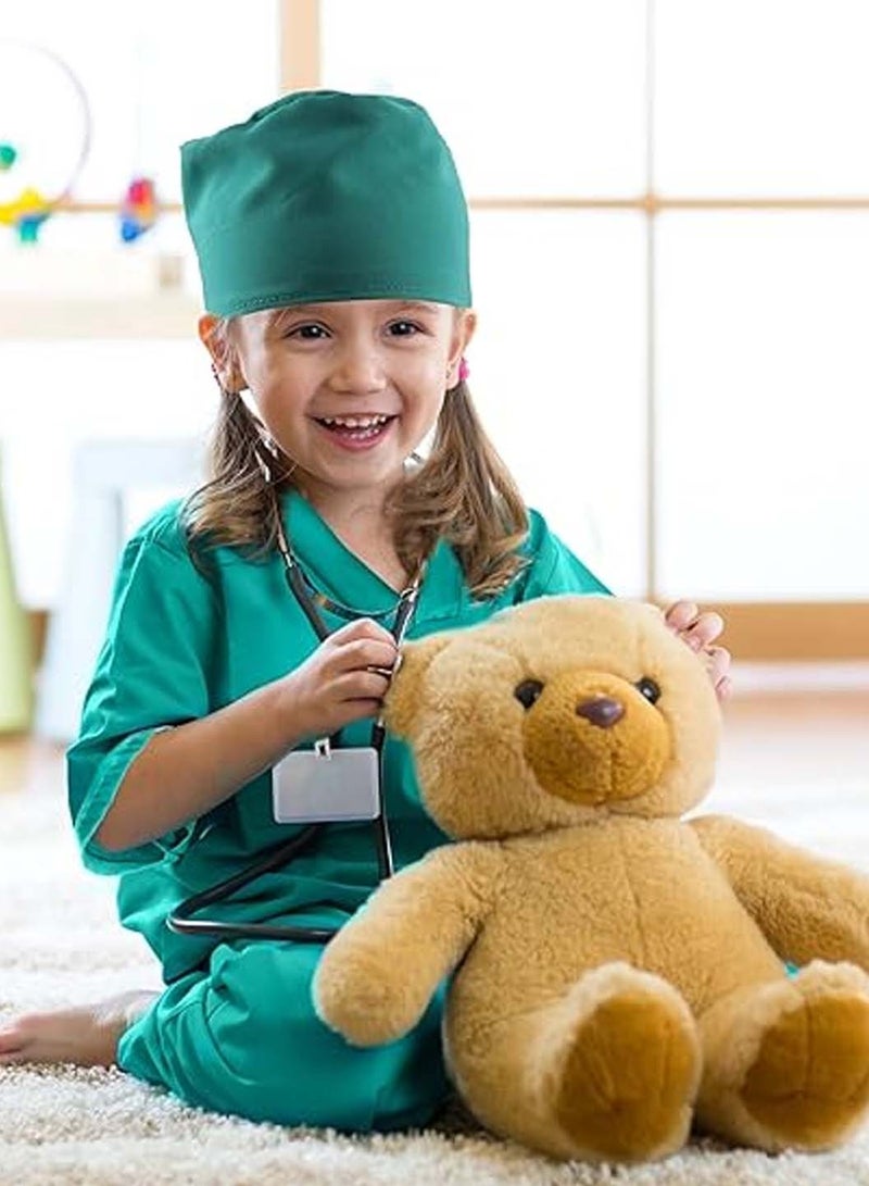 Moovant Doctor Costume Kit for Kids, Pretend Play Playset Nurse Suit Uniform with Stethoscope and Hat, Role Play Dress-Up Set, Themed Parties Gift for Children, Green, M - Image 5