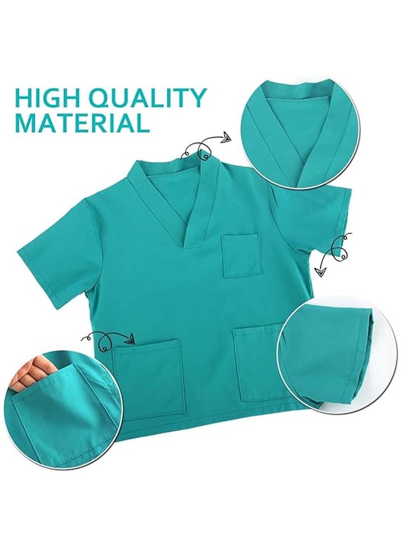 Moovant Doctor Costume Kit for Kids, Pretend Play Playset Nurse Suit Uniform with Stethoscope and Hat, Role Play Dress-Up Set, Themed Parties Gift for Children, Green, M - Image 3