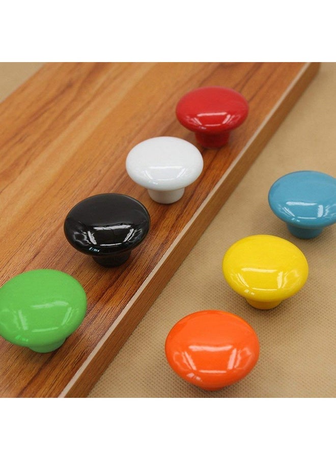 Mallofusa Mallofusa 32mm Cabinet Ceramic Round Pull Knobs for Drawer Dresser Kitchen Wardrobe Handles 10 PCS Green  - Image 5