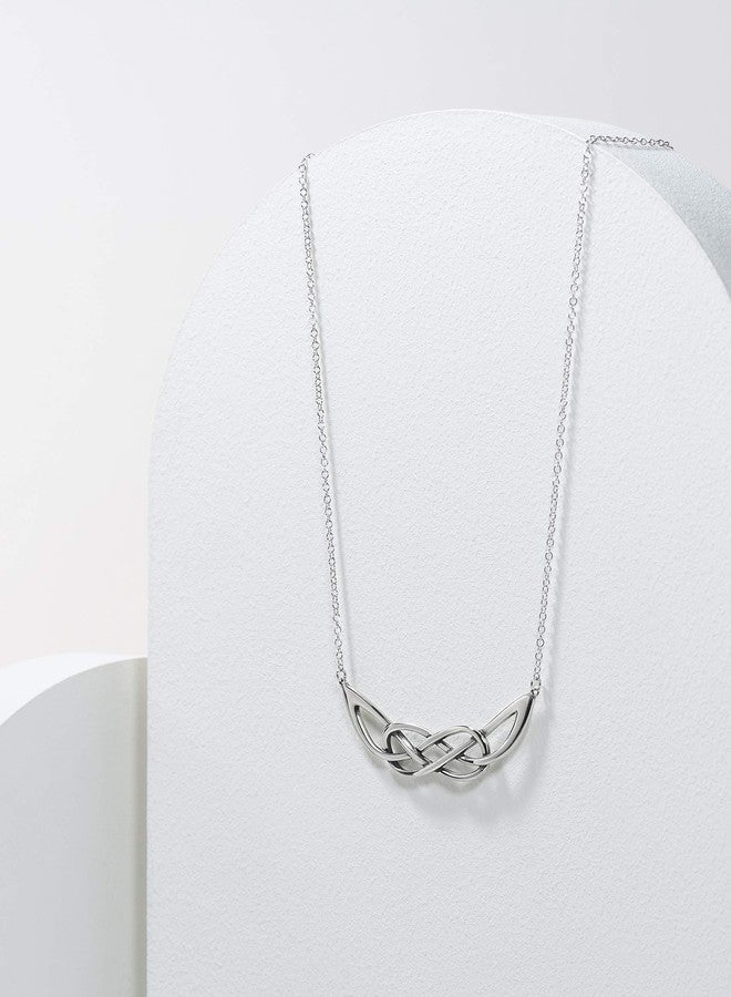 مورجان آند بايدج قلادة مورغان آند بيج من الفضة الإسترليني عيار 925 للنساء، بتصميم عقدة سلتيك إنفينيتي المؤكسدة - قلادة رقيقة وأنيقة ومعقدة للنساء، هدية مجوهرات لها، طولها 18 بوصة - Image 3