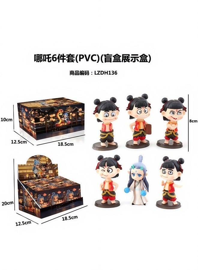 NIBEMINENT 6PCS Ne Zha 2: Devil's Fury Action Figures Set，Nezha 2，Ne zha 2 Toys Office Room Figurine Decor for Fans, Ideal Choice for New Year's Birthday and Valentine's Day（6PCS-PVC） - Image 2