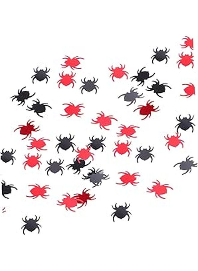 Halloween Spider Confetti Red Black Paper Scrap Fall Party Table Decorations 4pcs - Image 1