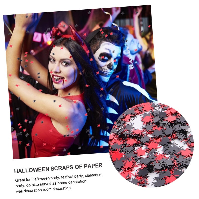 Halloween Spider Confetti Red Black Paper Scrap Fall Party Table Decorations 4pcs - Image 4