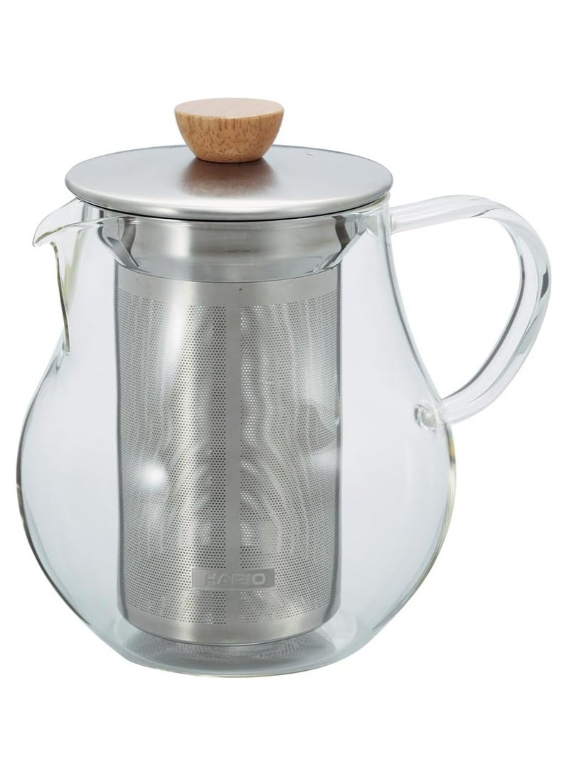 Hario TPC70HSV 700 ml 1Piece Glass Tea Pitcher with Stainless Steel Filter, Clear - Image 1
