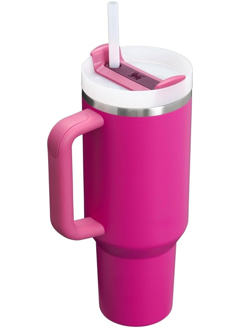 Stanley - H2.0 Tumbler with Handle & Straw 40oz – Twist-On 3-Way Lid – Insulated Stainless Steel Travel Mug – Keeps Drinks Hot/Cold for Hours – Cupholder Compatible – BPA-Free – Fuchsia - Image 1