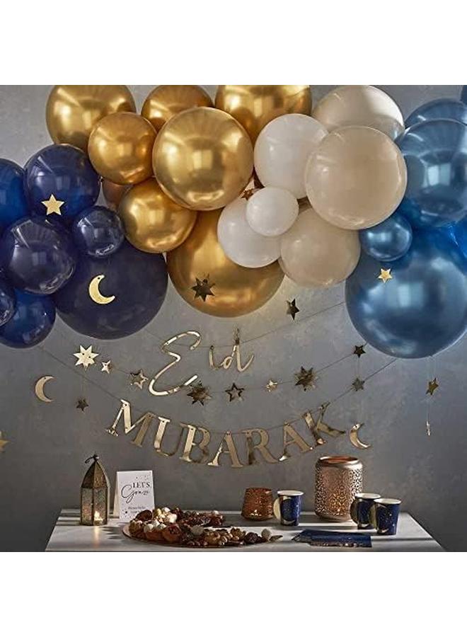 جينجر راي أكواب ورقية على شكل قمر باللونين الأزرق الداكن والذهبي - Image 4