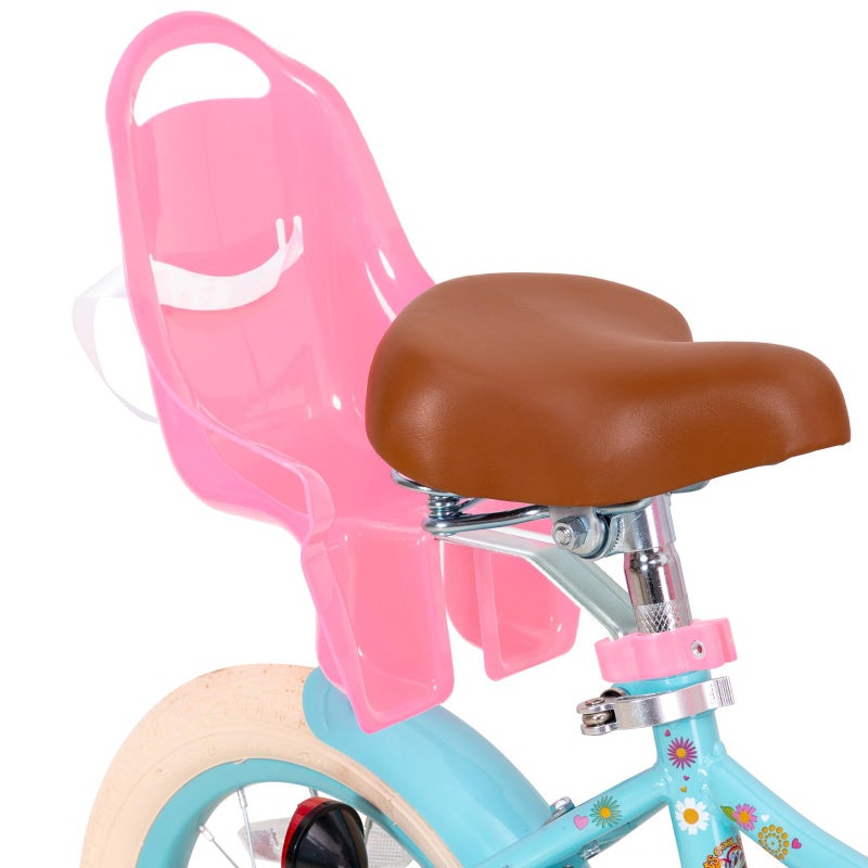 JOYSTAR 12 Inch Kids Bike Little Daisy Girls Bike with Training Wheels Doll Bike Seat Basket & Streamers Princess Kids Bicycle for Girls Toddler of 2-4 Years Toddler Girl Bikes Blue - Image 5