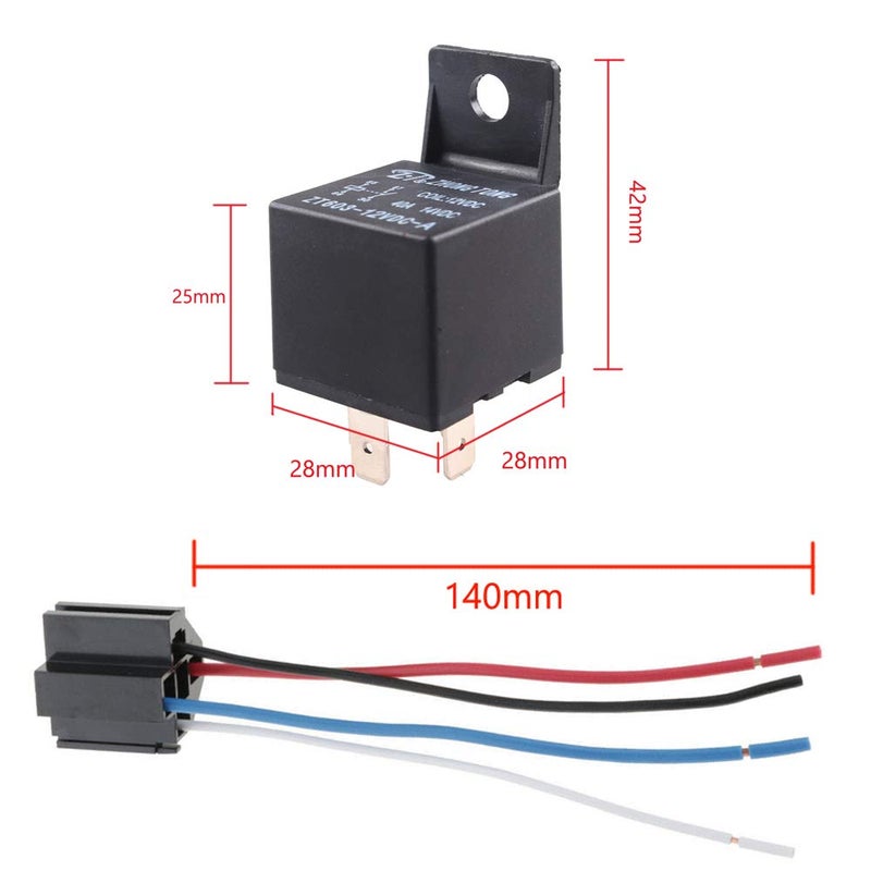 ESUPPORT 12V 40A SPST Car Relay Pack of 5 - Image 2