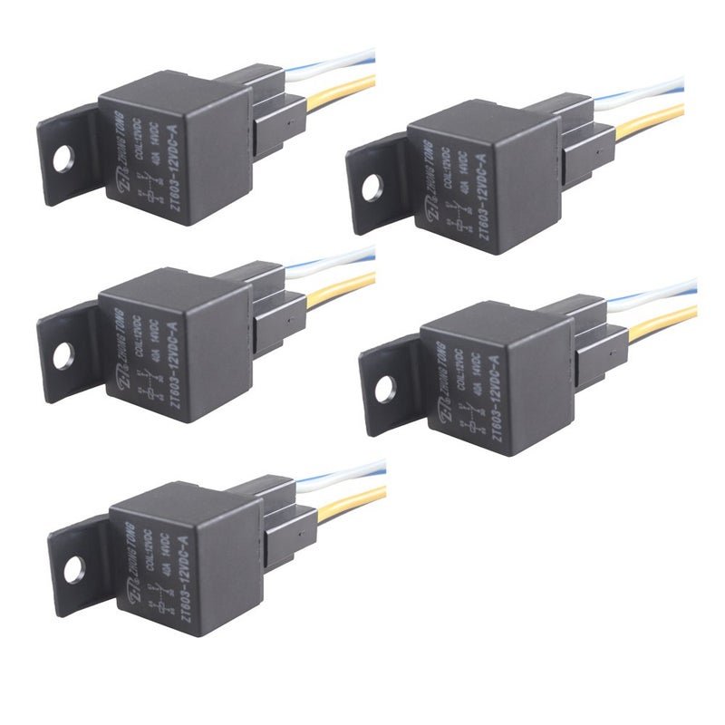ESUPPORT 12V 40A SPST Car Relay Pack of 5 - Image 1