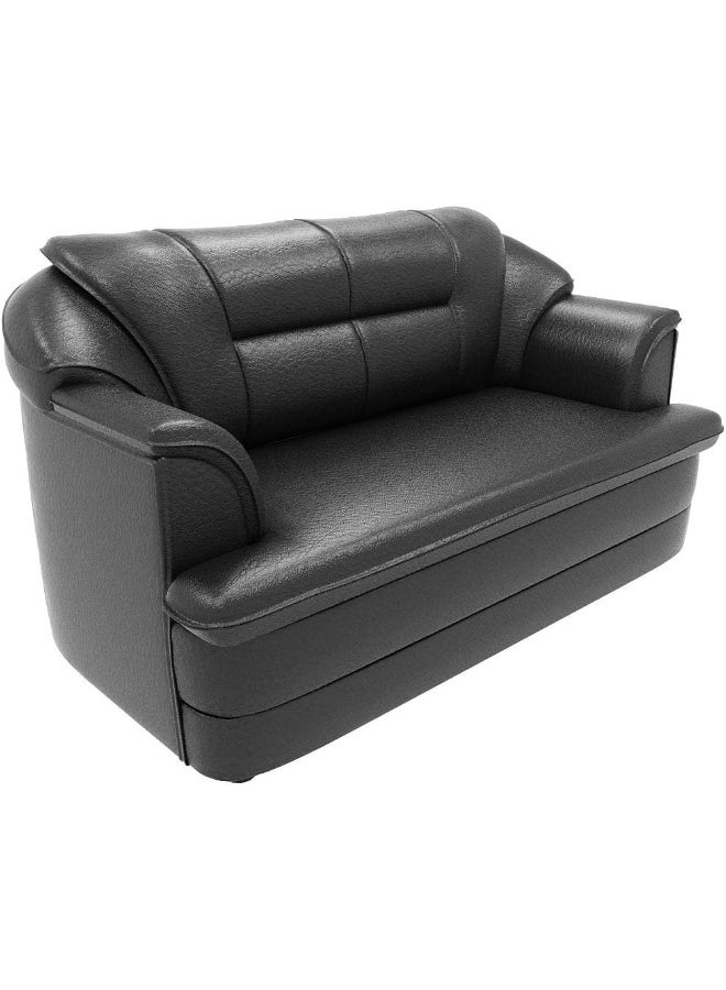 Poppins Home Sofa Set in Lifestyle Leatherette and Polyurethane Foam Elevate Your Space with Distinctive Style (Two Seats, Black) - Image 3