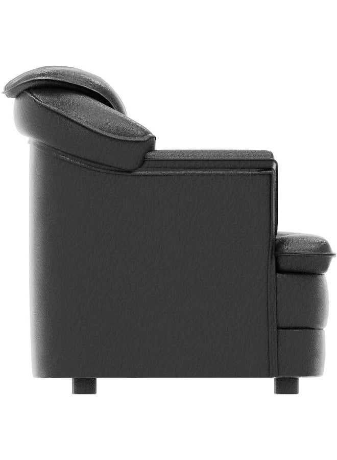 Poppins Home Sofa Set in Lifestyle Leatherette and Polyurethane Foam Elevate Your Space with Distinctive Style (Two Seats, Black) - Image 5