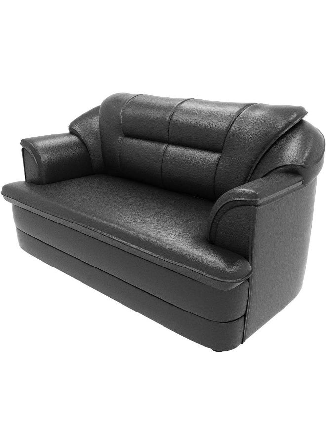 Poppins Home Sofa Set in Lifestyle Leatherette and Polyurethane Foam Elevate Your Space with Distinctive Style (Two Seats, Black) - Image 4