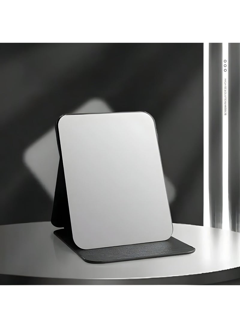 Shein Portable Folding Vanity Mirror with Faux Leather Case – HD Glass Surface – Ideal for Travel & Gifts - Image 2