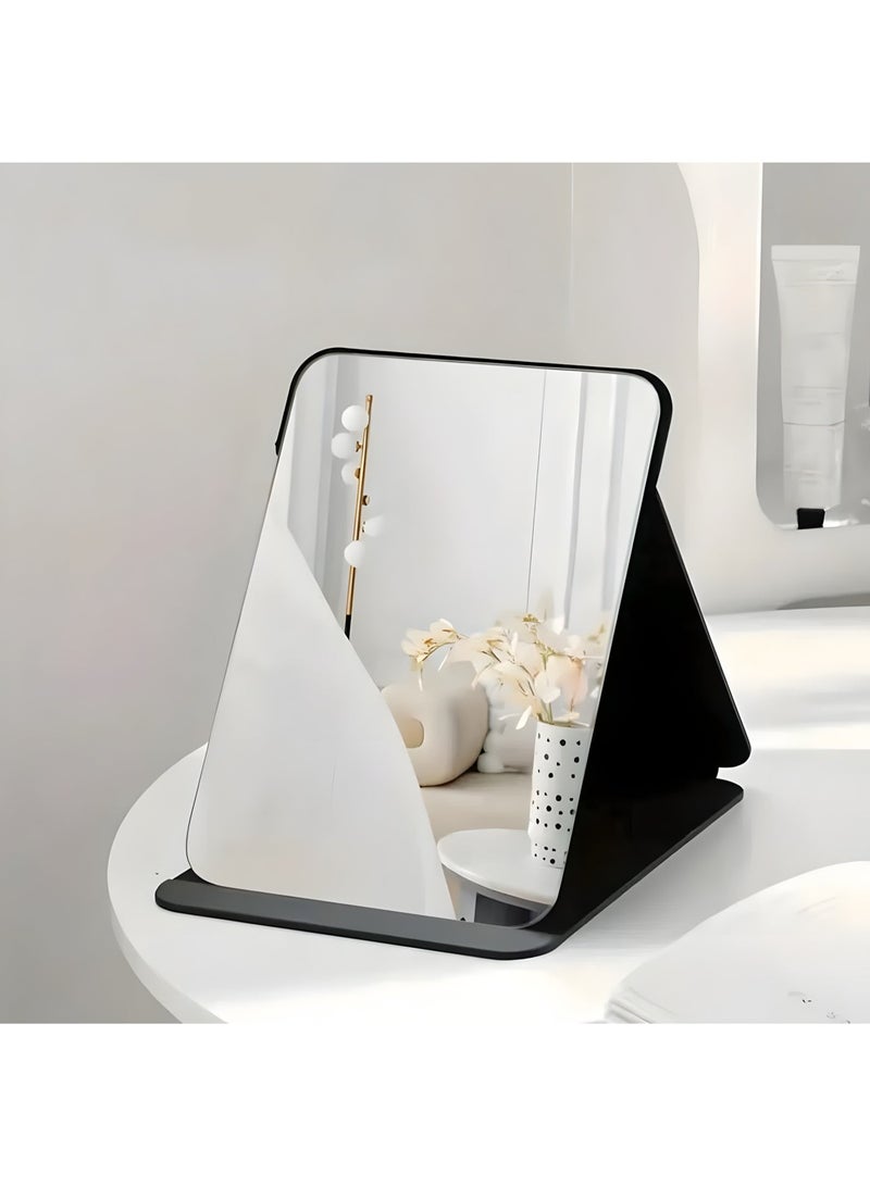 Shein Portable Folding Vanity Mirror with Faux Leather Case – HD Glass Surface – Ideal for Travel & Gifts - Image 3