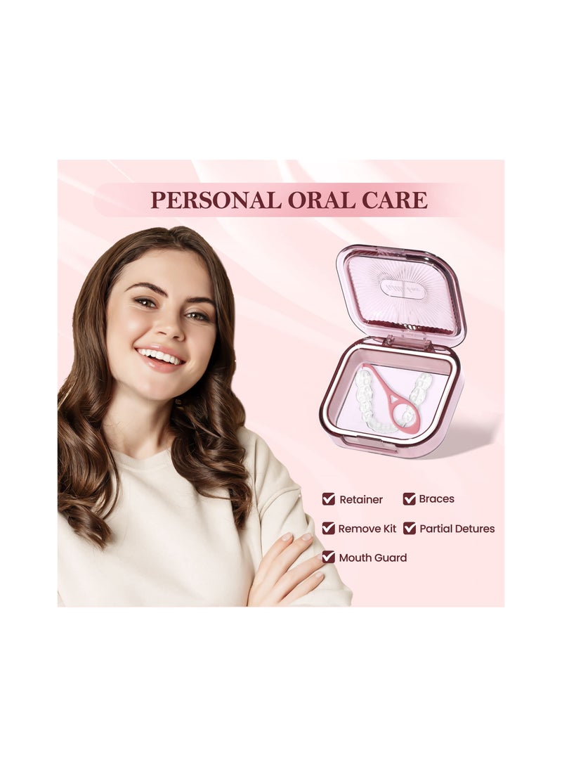 Zikra Portable Retainer Case, Slim Mouth Guard Container Creative Denture Case Square Oral Aligner Holder Dustproof Dental Braces Storage, Mouth Guard Case for Women Men 3 x 2.8in(Set of 3 ) - Image 2
