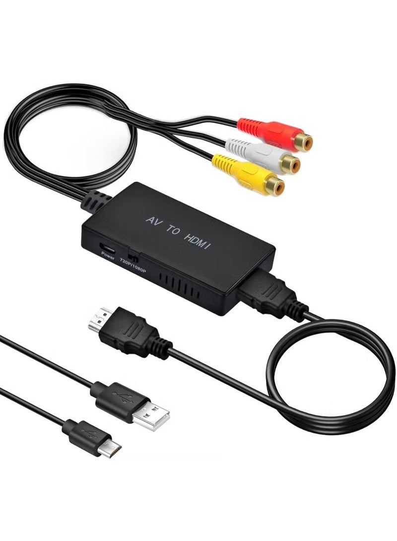 igeekwell RCA to HDMI Converter, AV to HDMI Adapter, AV Composite CVBS Video Audio Converter Adapter Supporting 1080P for PS2/PS3/ STB/Xbox VHS/VCR/Blue-Ray DVD Players - Image 1