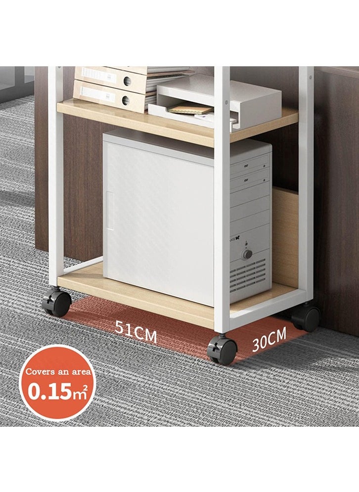 ZUCNG - ZUCNG Printer Stand 2 Tier, Mobile Printer Table with Storage Shelf and Steel Frame, Rolling Printer Cart Holder with Lockable Wheels for Home Office (Black) - Image 1