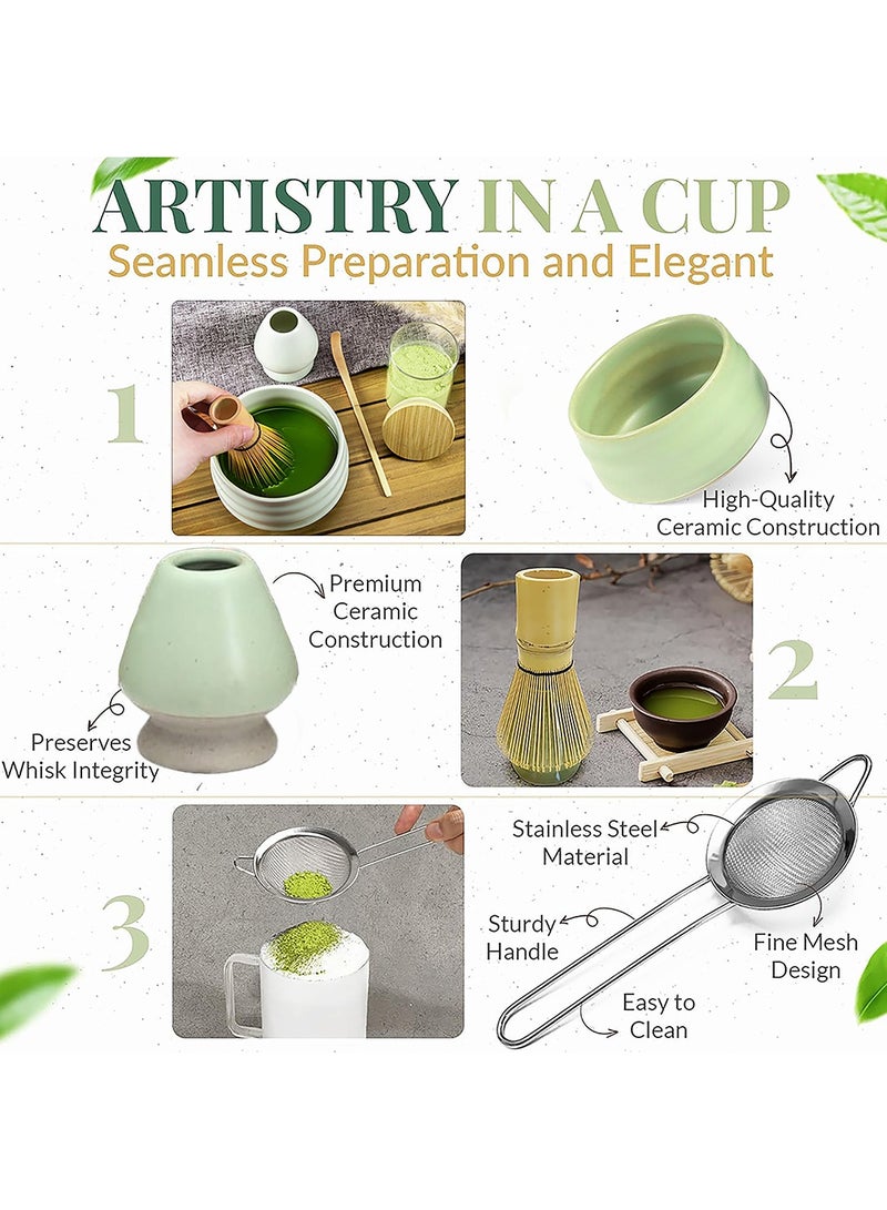 مجموعة خفق ماتشا مكونة من 8 قطع، أدوات شاي ماتشا الخيزران، مجموعة ادوات ماتشا - Image 3