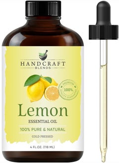 handcraft Blends Lemon Essential Oil - Huge 4 Fl Oz - 100% Pure and Natural - Premium Grade with Glass Dropper  - Image 1